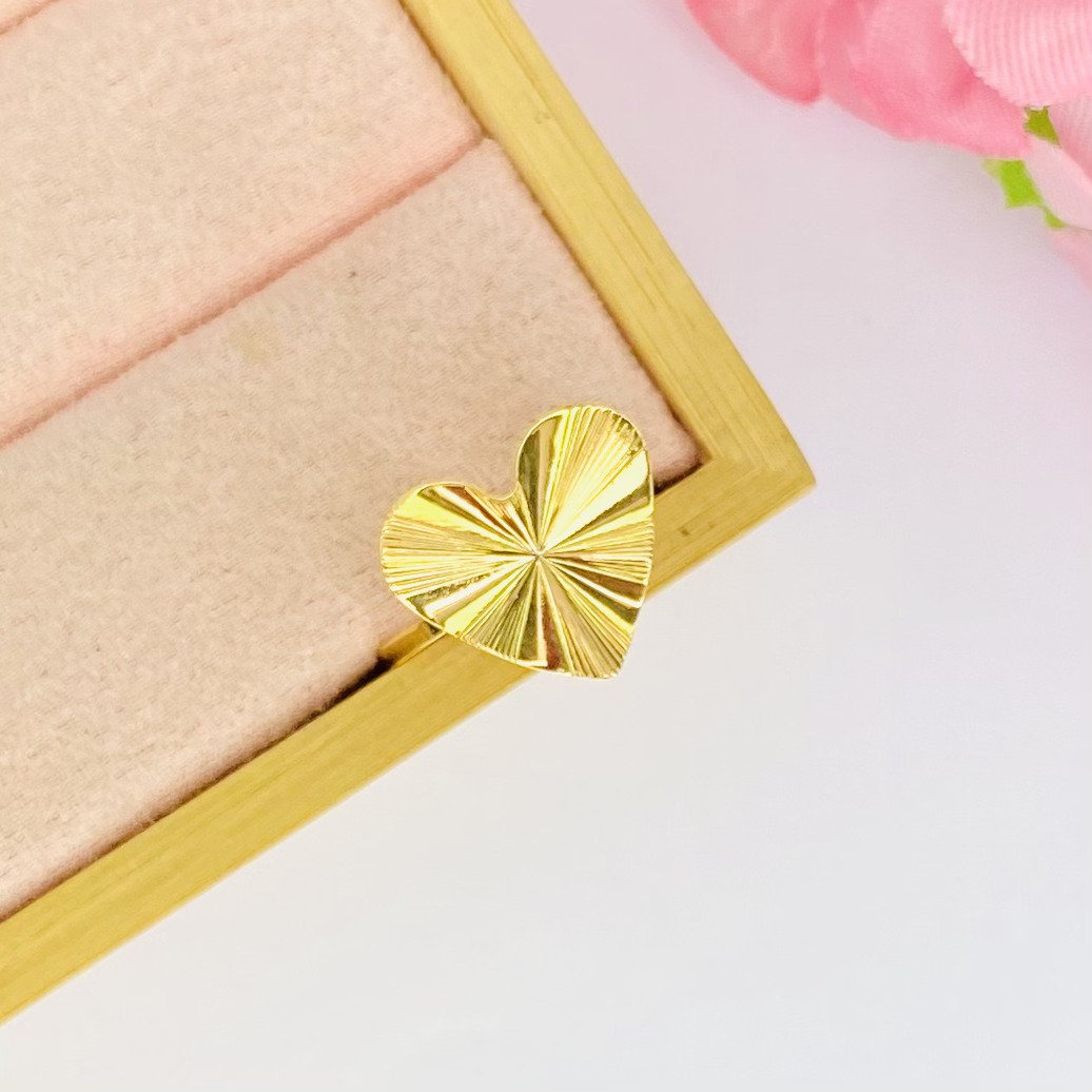 Anel coração ondulado dourado ref 2940