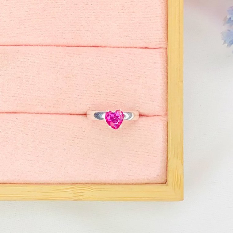 Anel coração pink ref 1993