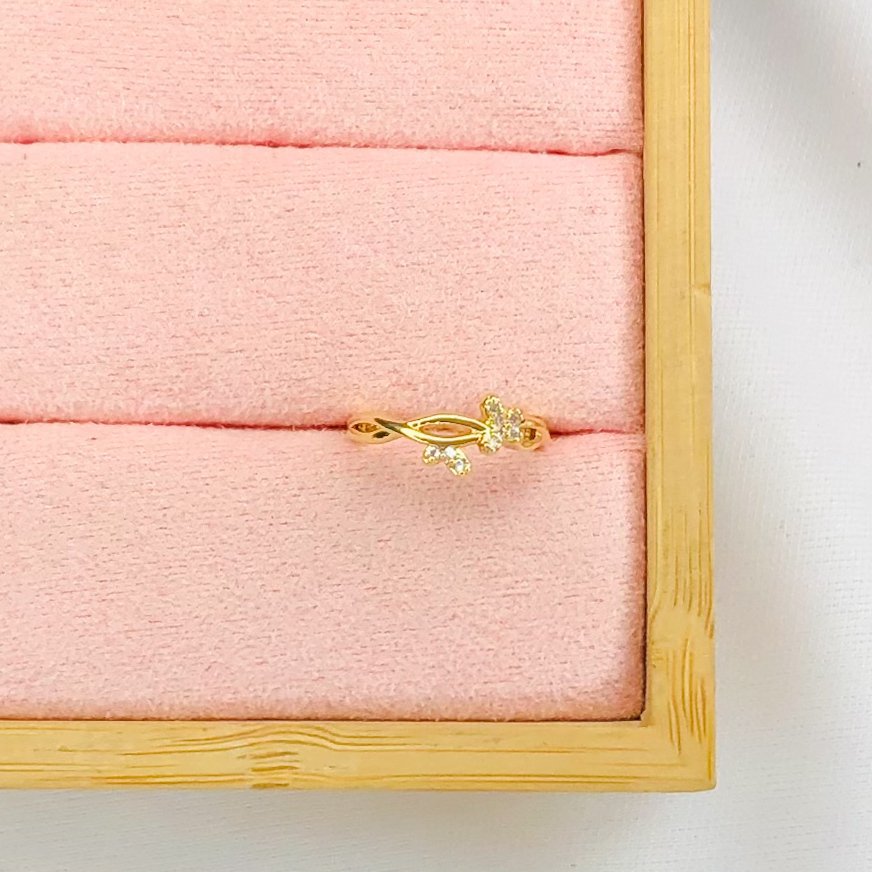 Anel falange borboletinha dourado ref 1962