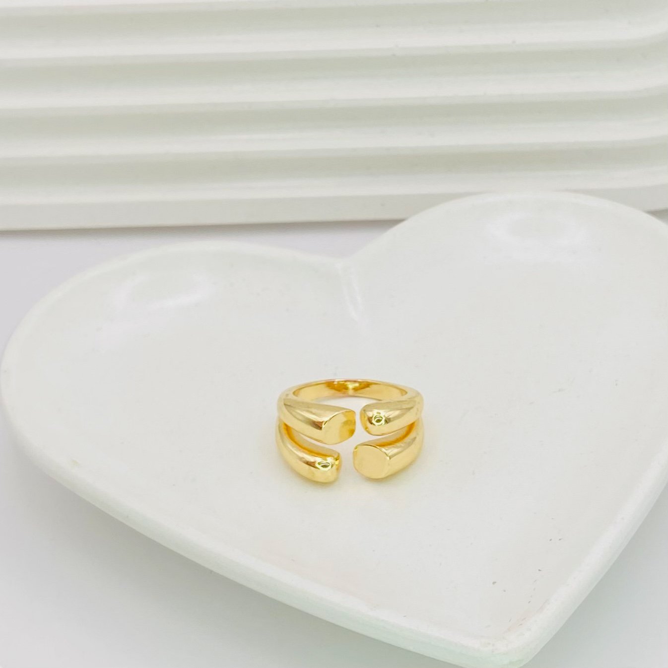 Anel regulável duas linhas dourado ref 3623