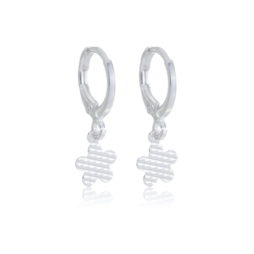 Brinco argolinha florzinha ref 2316
