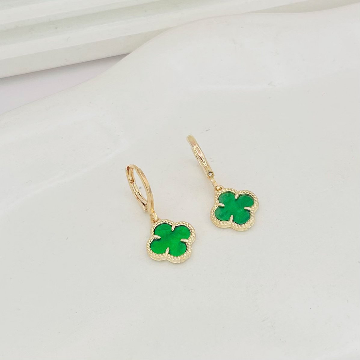 Brinco Argolinha Virginia Verde Dourado Ref 3989