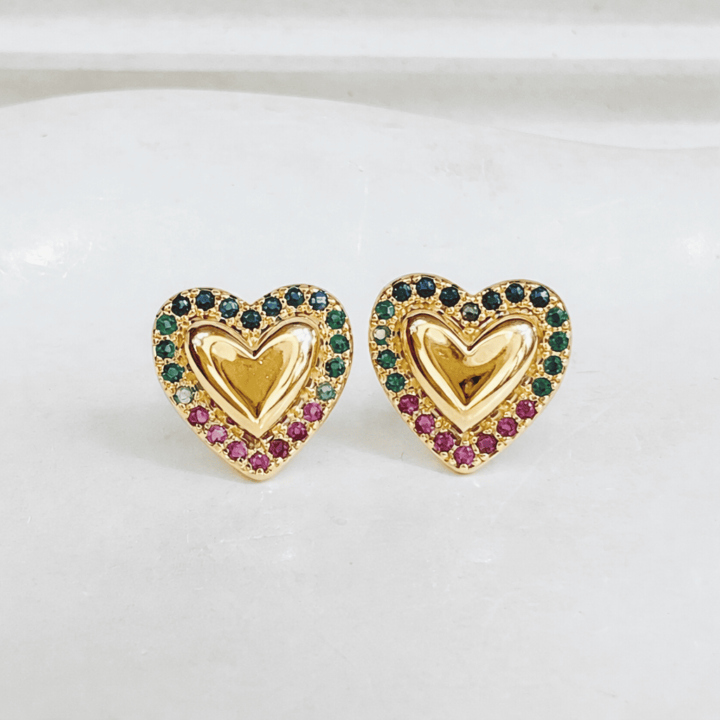 Brinco coração color REF 4144