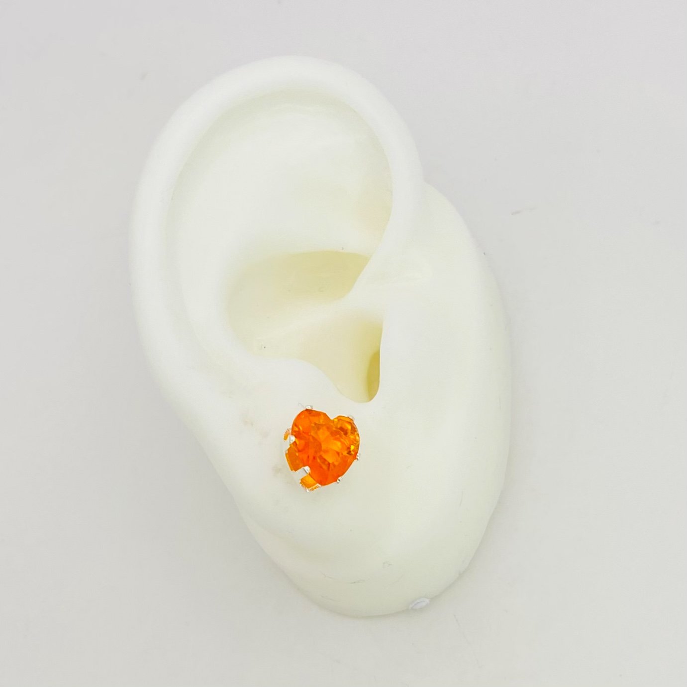 Brinco coração laranja ref 2315
