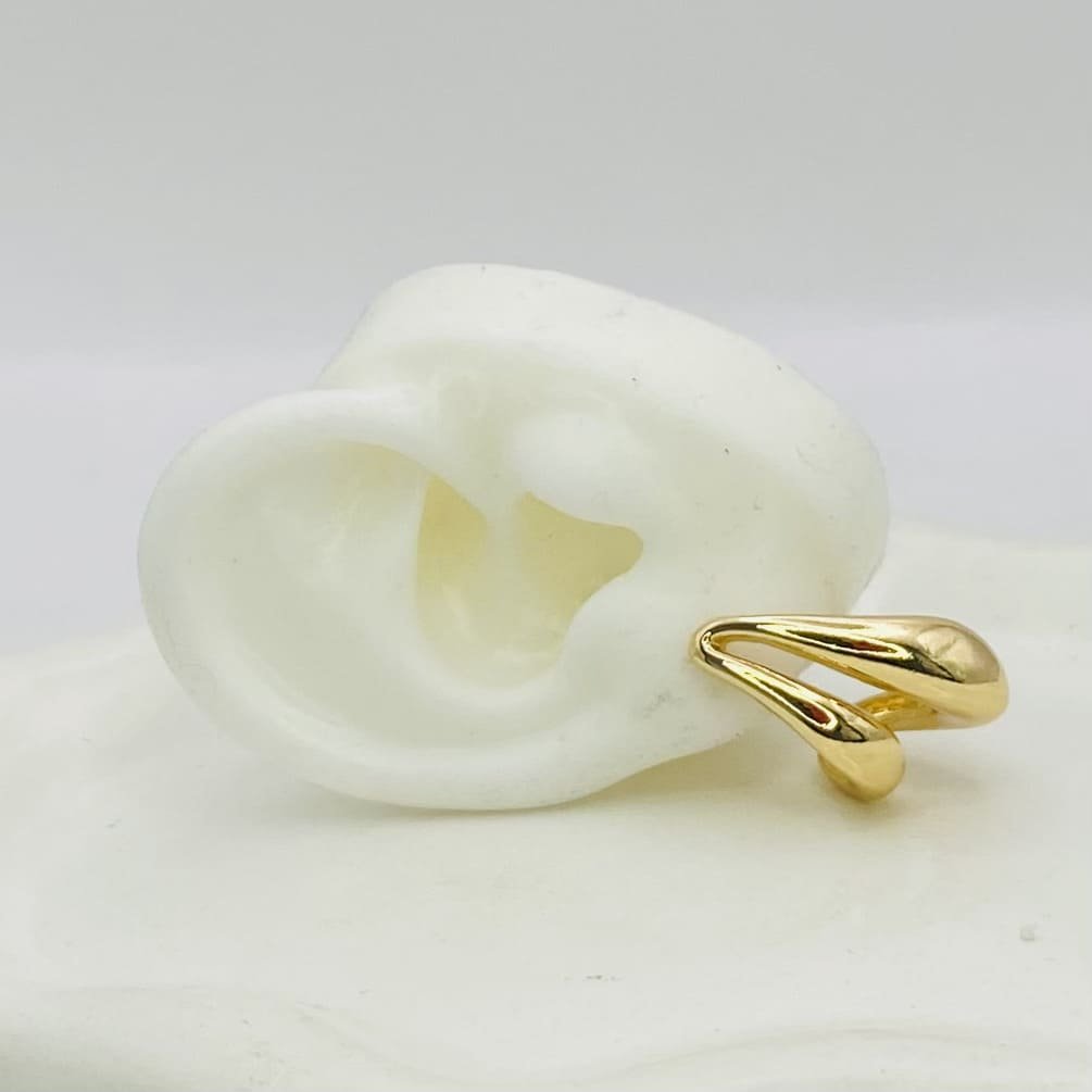 Brinco duas linhas dourado ref 3852