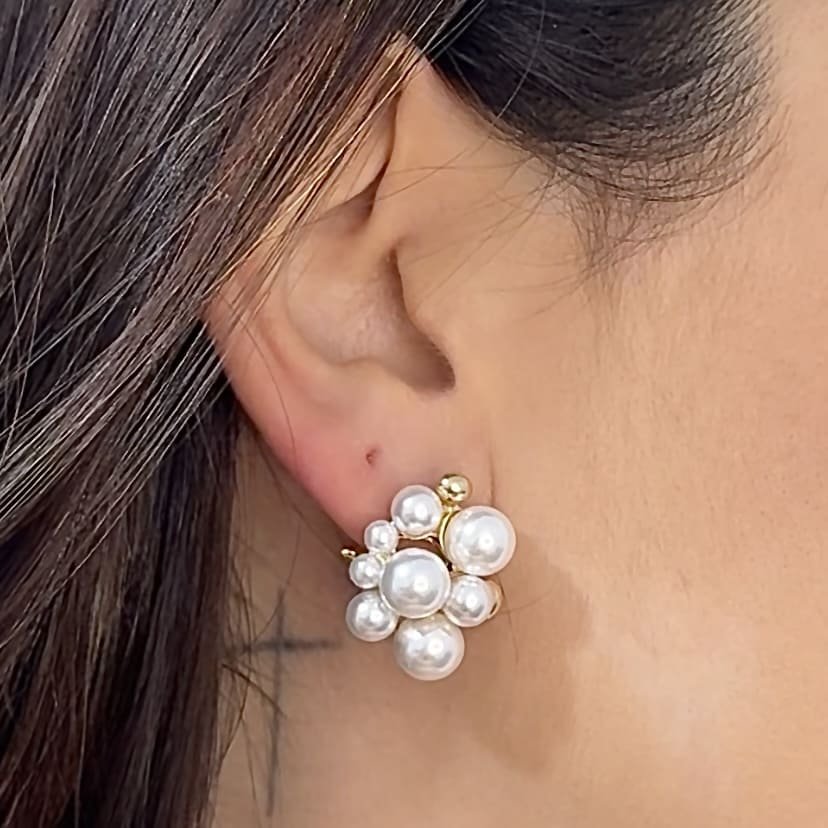 Brinco pérolas dourado ref 3848