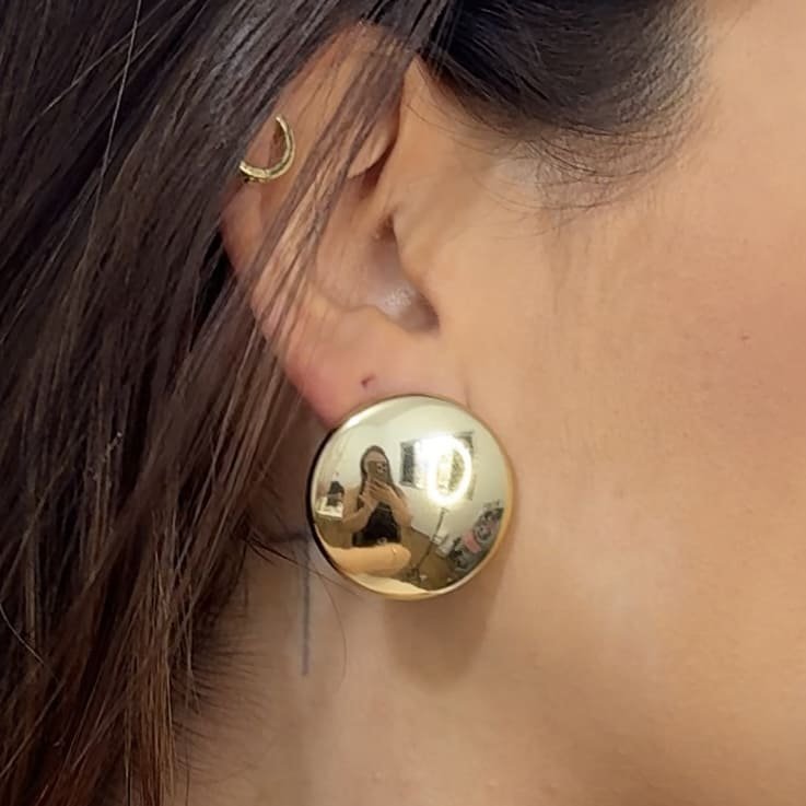 Brinco redondo dourado ref 3854