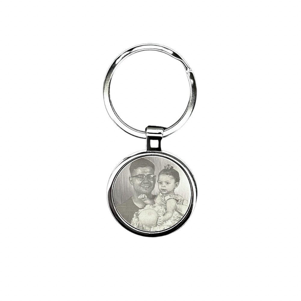 Chaveiro aço inoxidavel personalizado redondo ref 2347