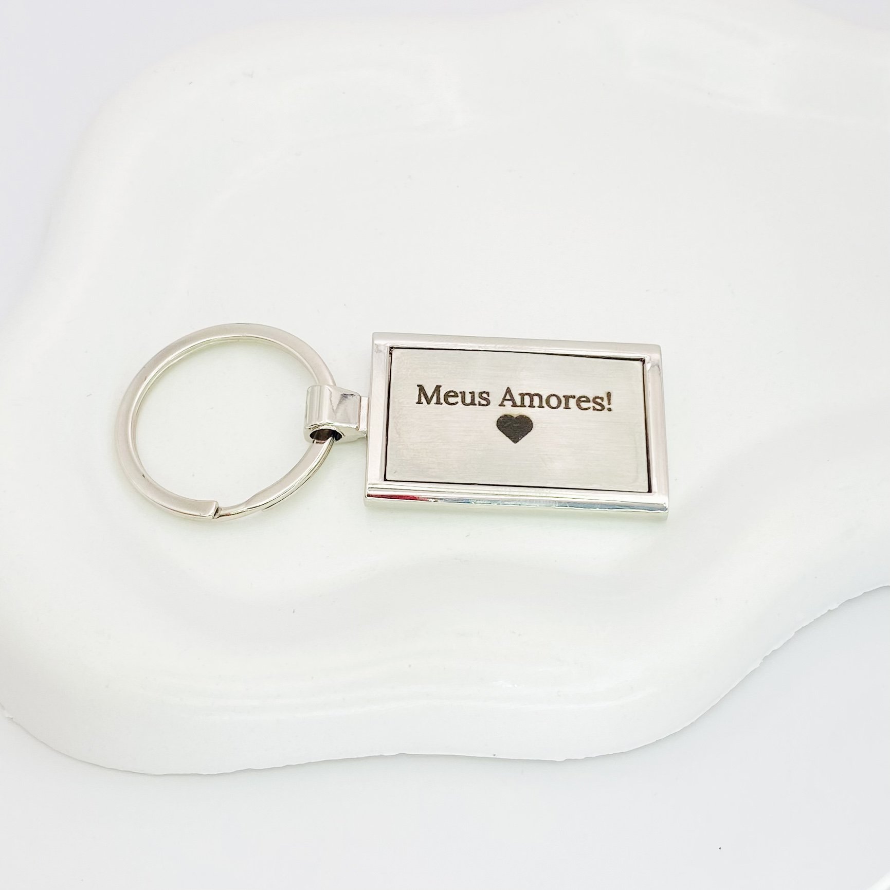 Chaveiro personalizado aço inoxidavel retangulo REF 2348