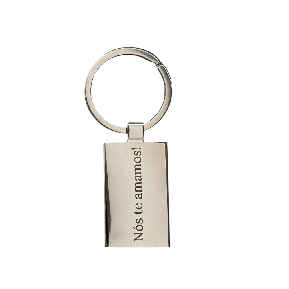 Chaveiro personalizado aço inoxidavel retangulo REF 2348