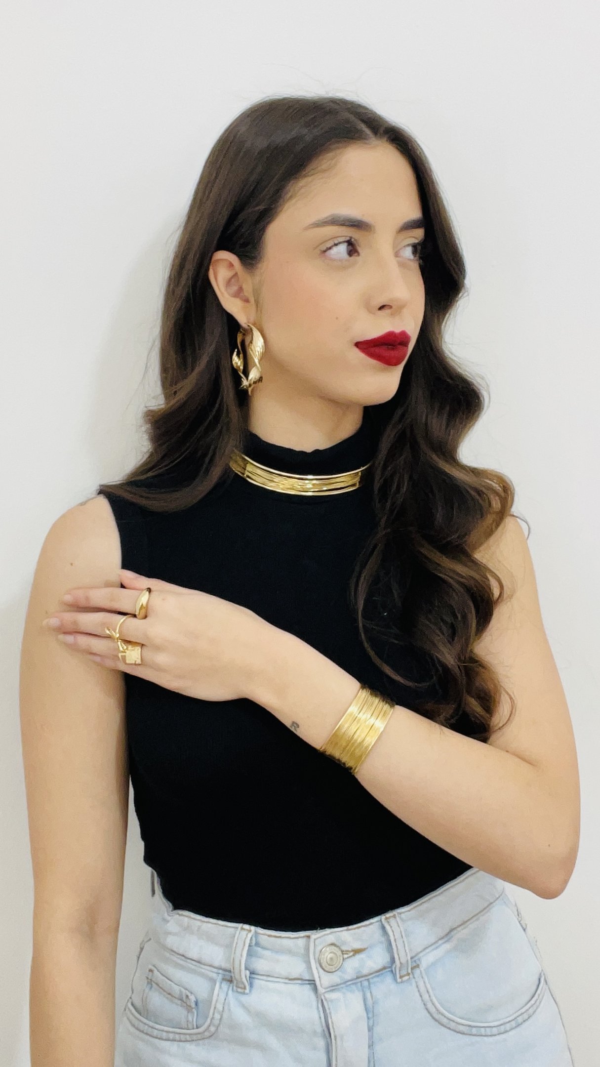 Choker aramado dourado ref 3591