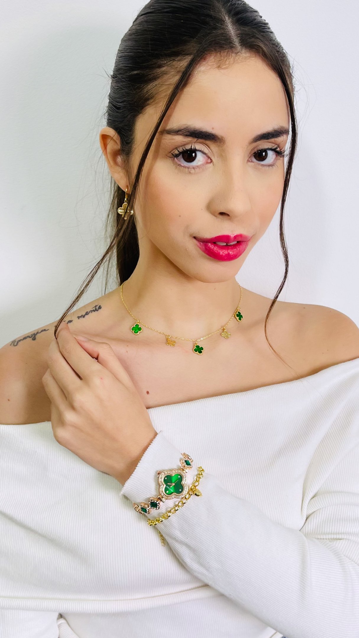 Choker virginia verde dourado ref 3557