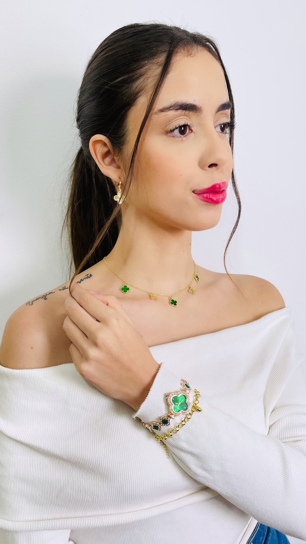 Choker virginia verde dourado ref 3557