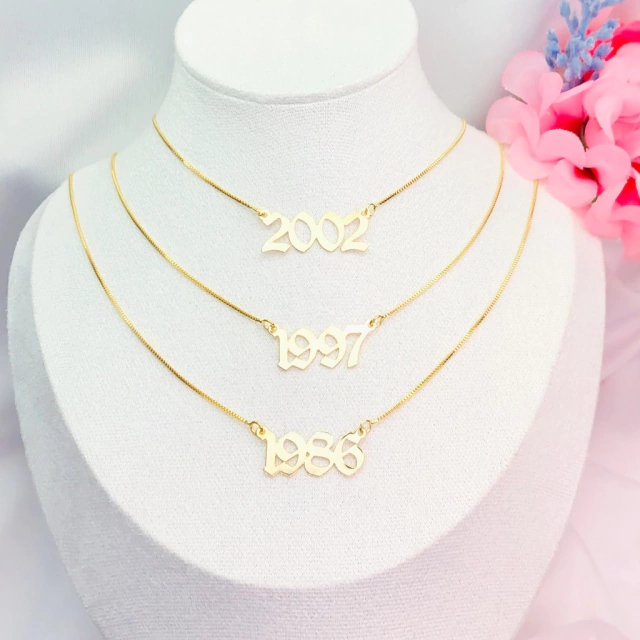 Colar ano dourado ref 1425