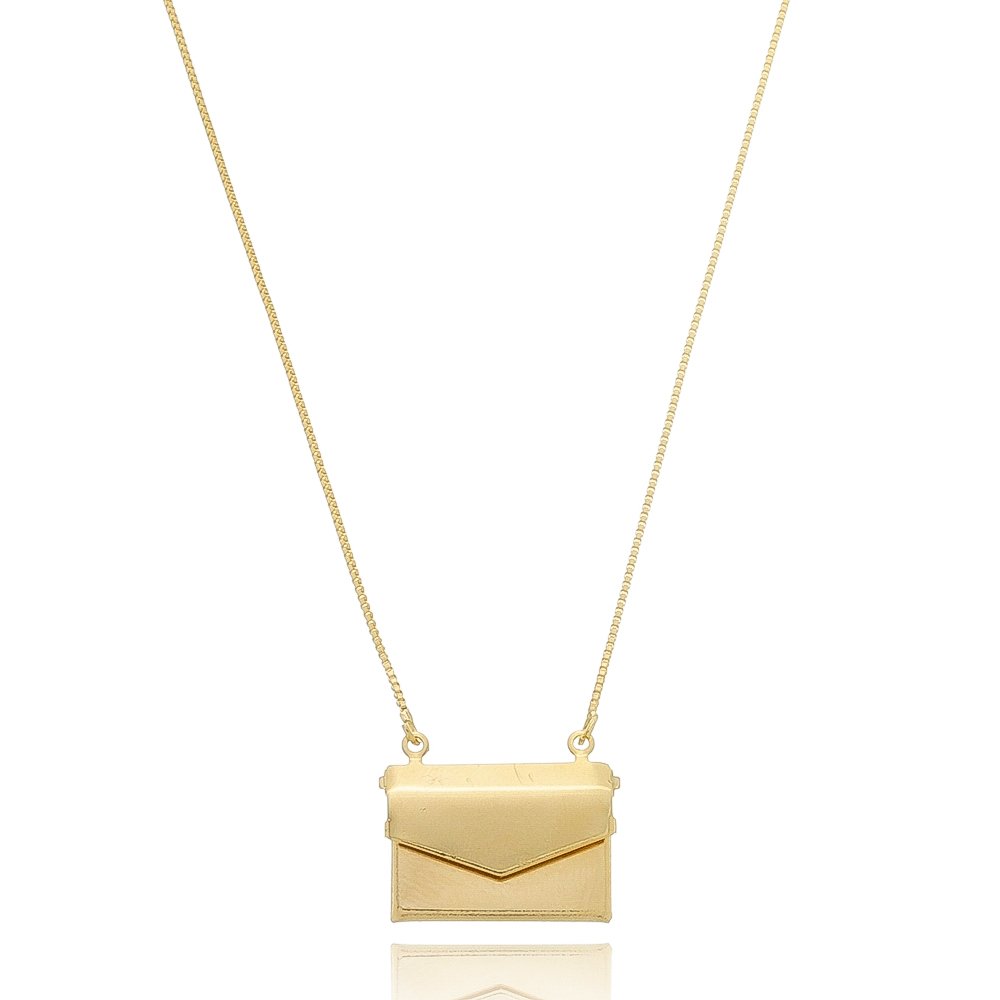 Colar bipartido personalizado carta dourado ref 2558