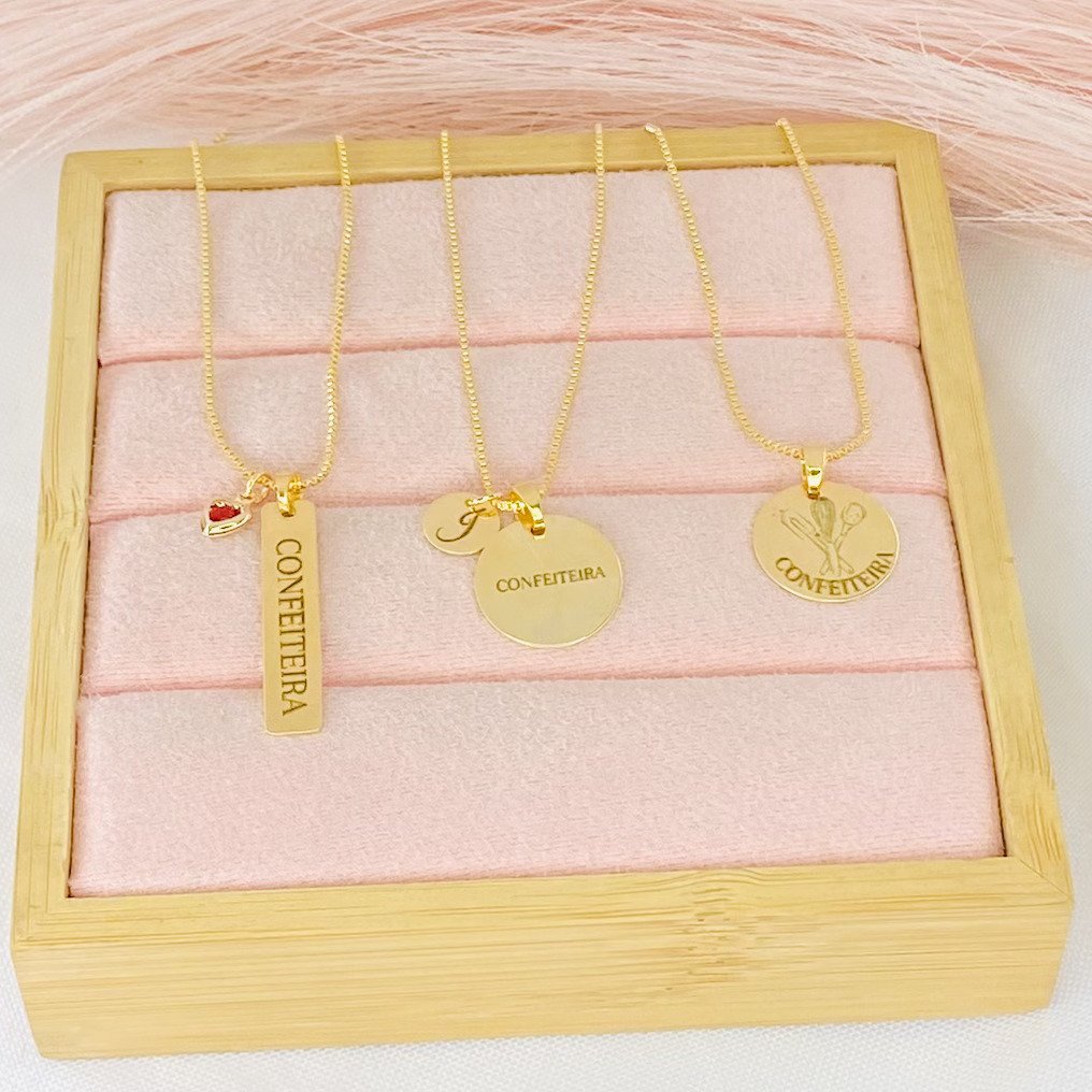 Colar confeiteira dourado ref 2793