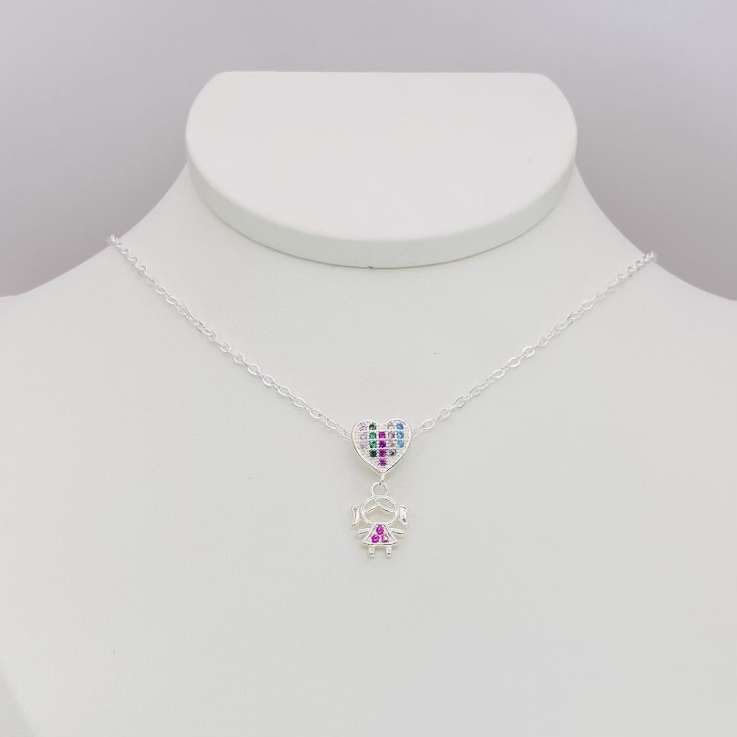 Colar coração color menina ref 3019