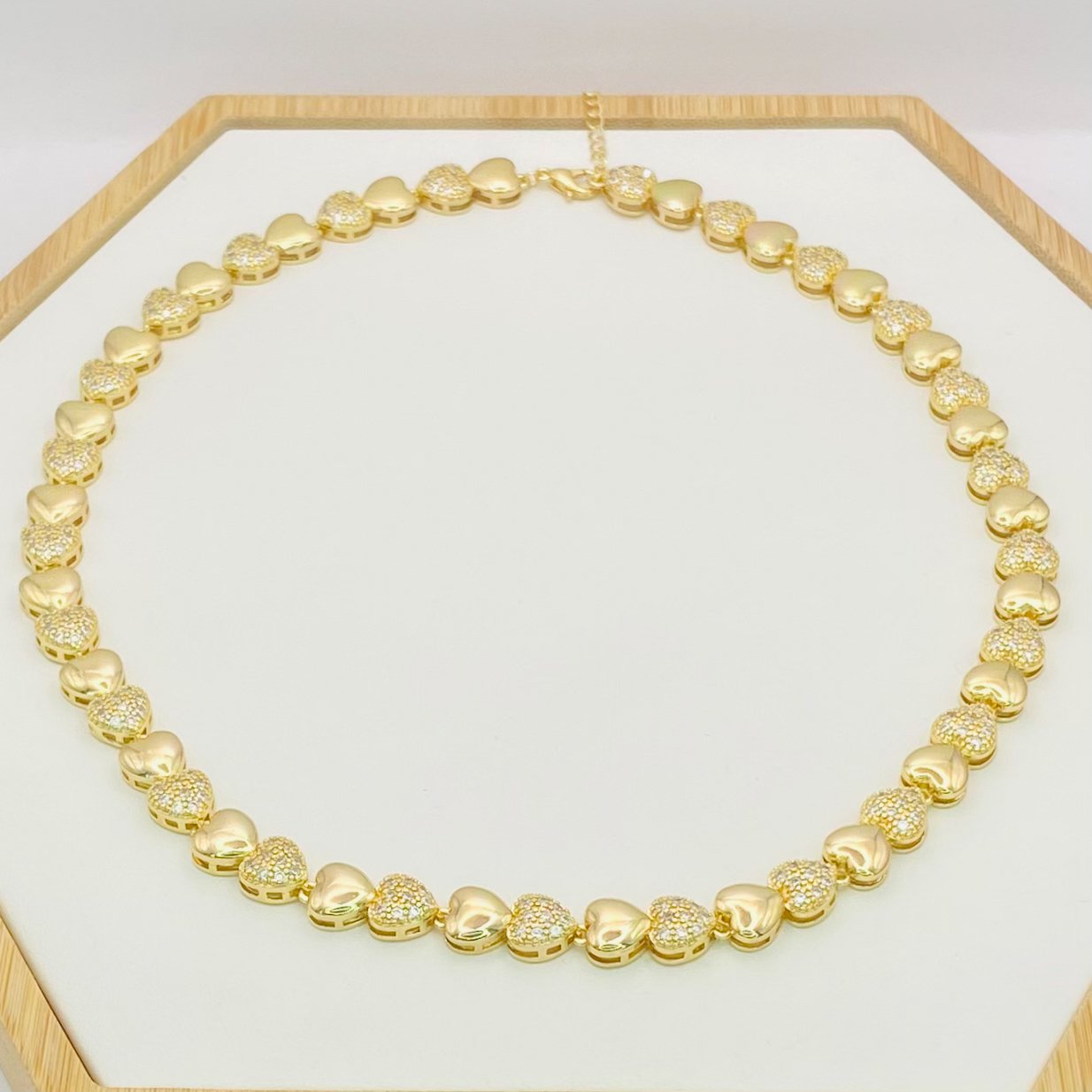 Colar coração glow dourado ref 3817