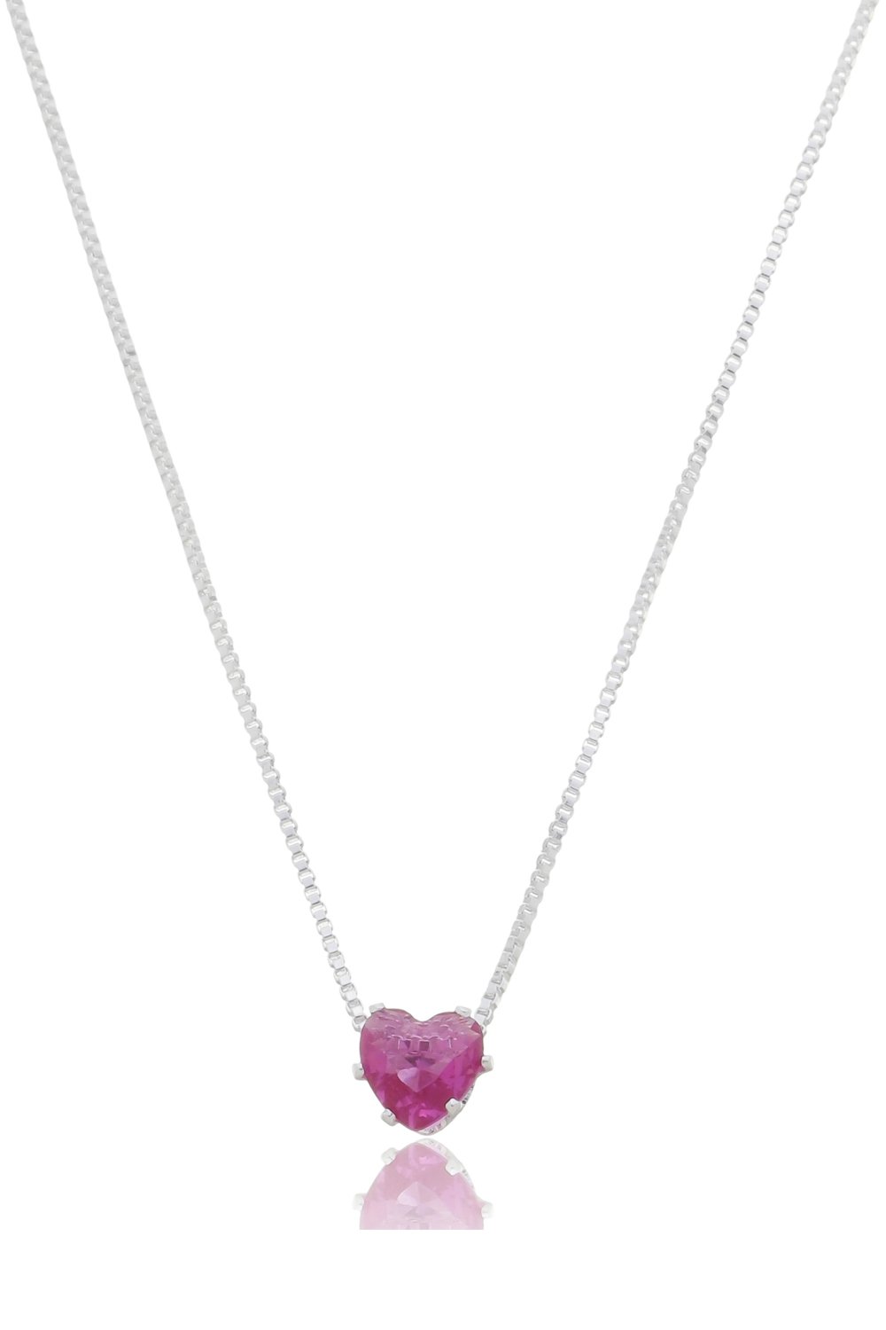Colar coração p rosa ref 1464