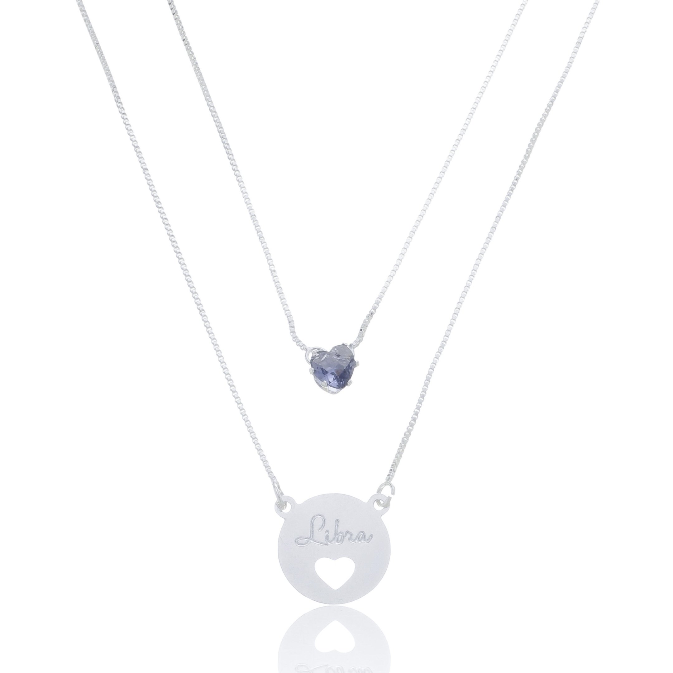 Colar duplo signo libra ref 2134