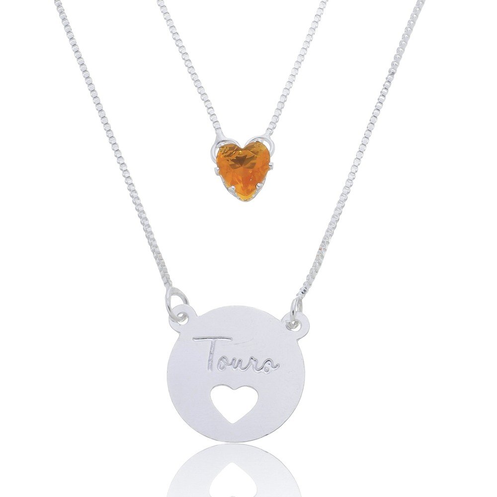 Colar duplo signo touro ref 2227