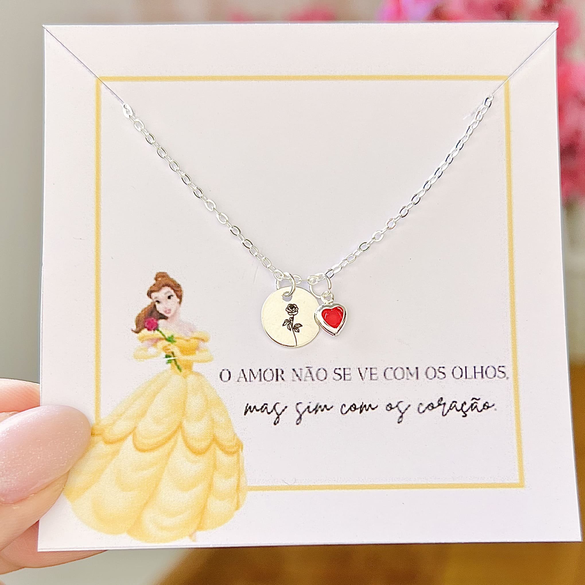 Colar infantil princesa Bela ref 2492
