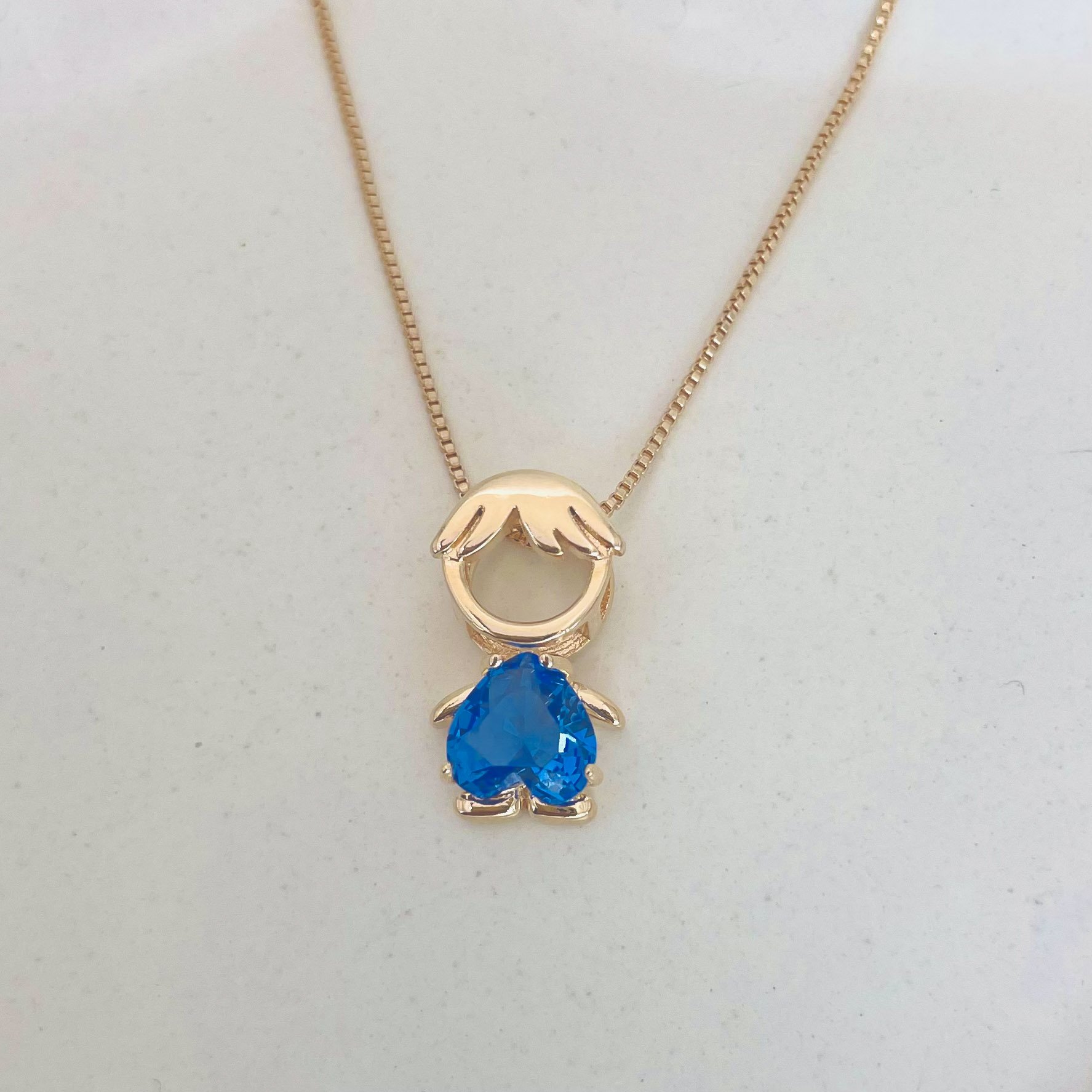 Colar menino azul dourado REF 4135