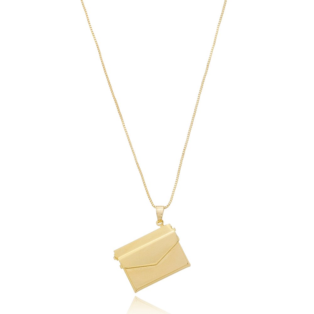 Colar personalizado carta dourado ref 2551