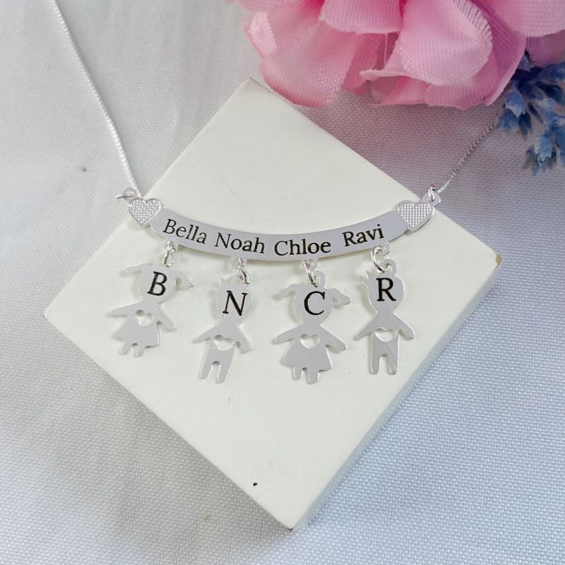 Colar Personalizado Filhos Canga Coração Ref 2843