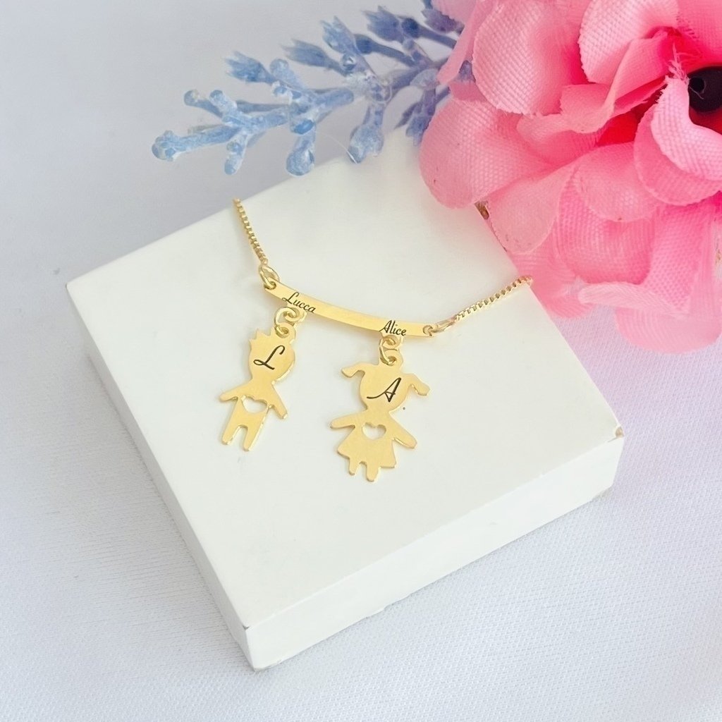 Colar Personalizado Filhos dourado REF 1922