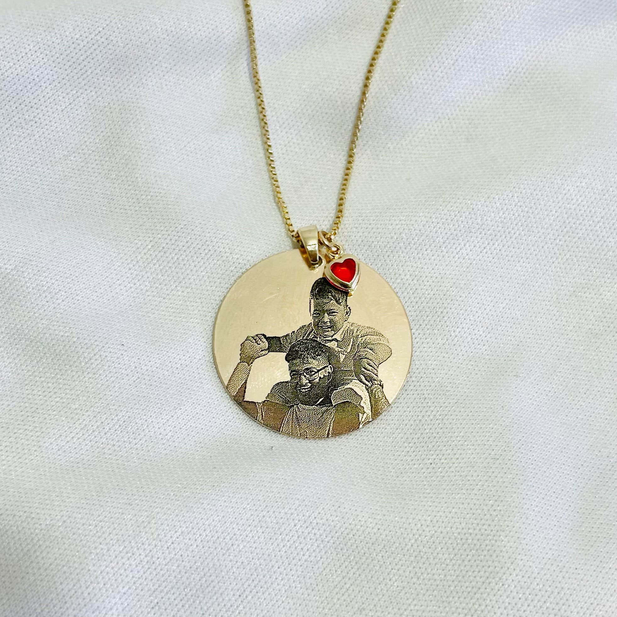 Colar personalizado medalha G dourado ref 2247