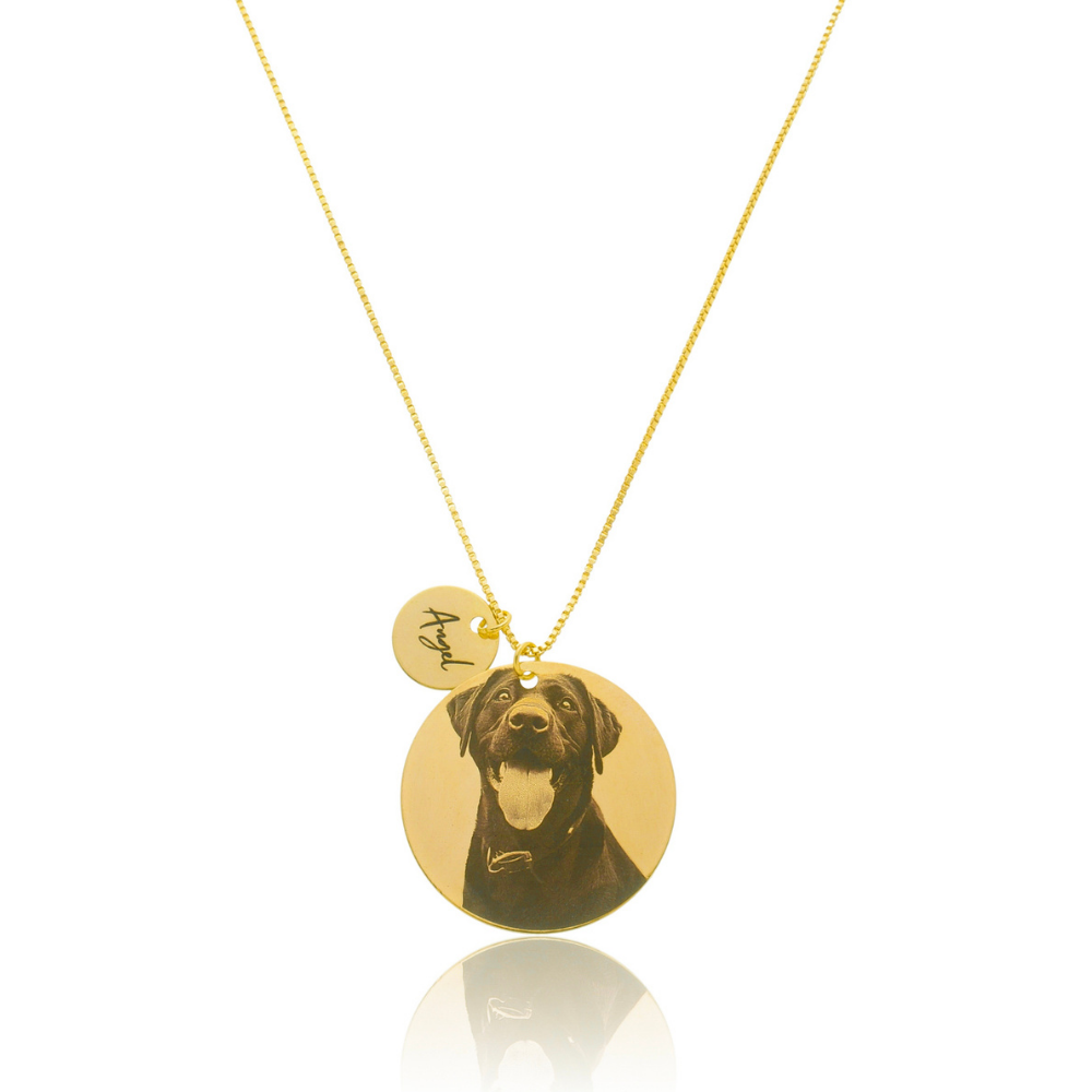 Colar personalizado medalha G + medalha pp dourado ref 2234