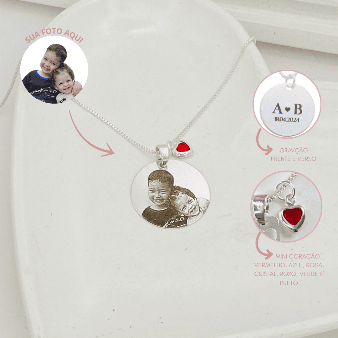 Colar personalizado medalha M ref 2244