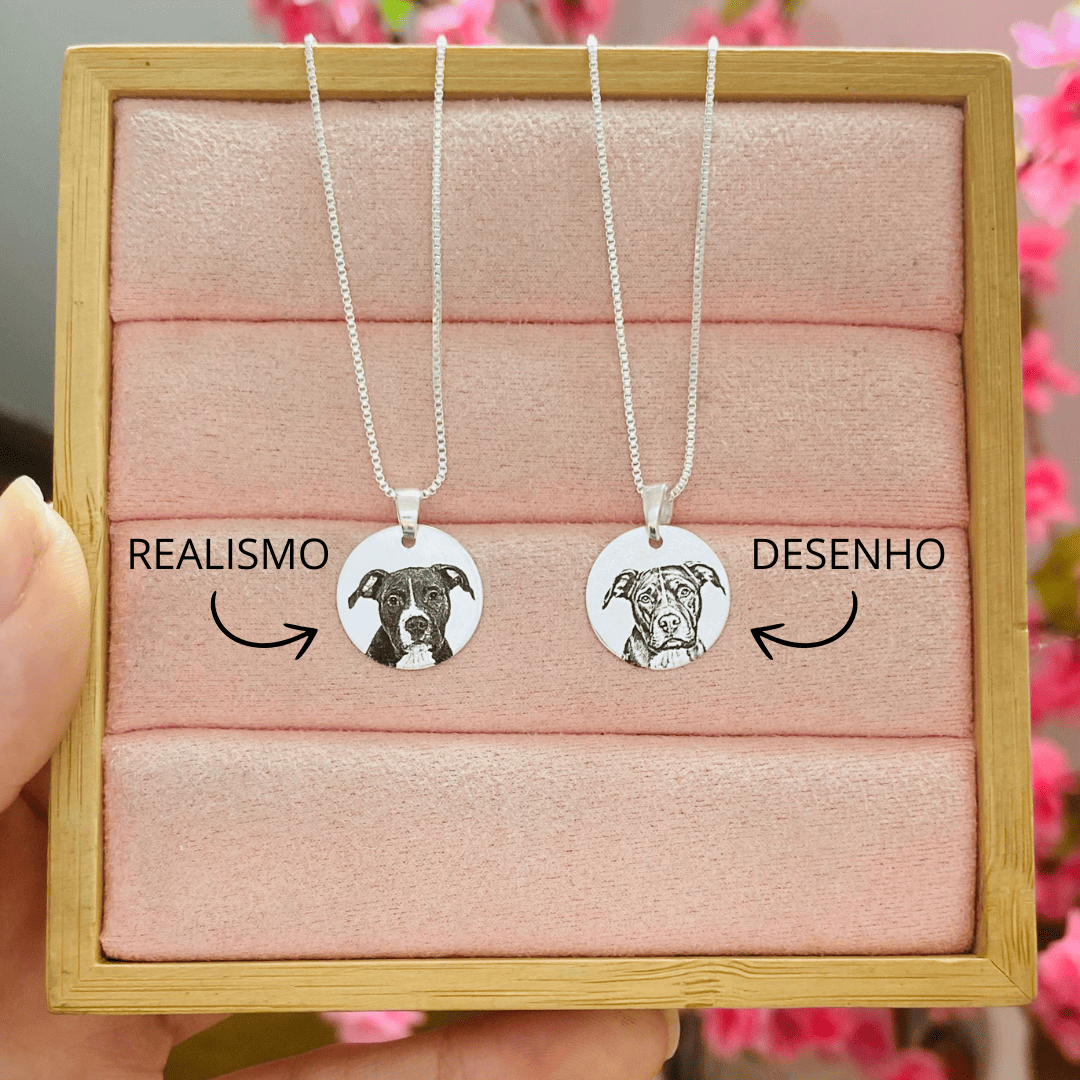 Colar personalizado medalha M ref 2244