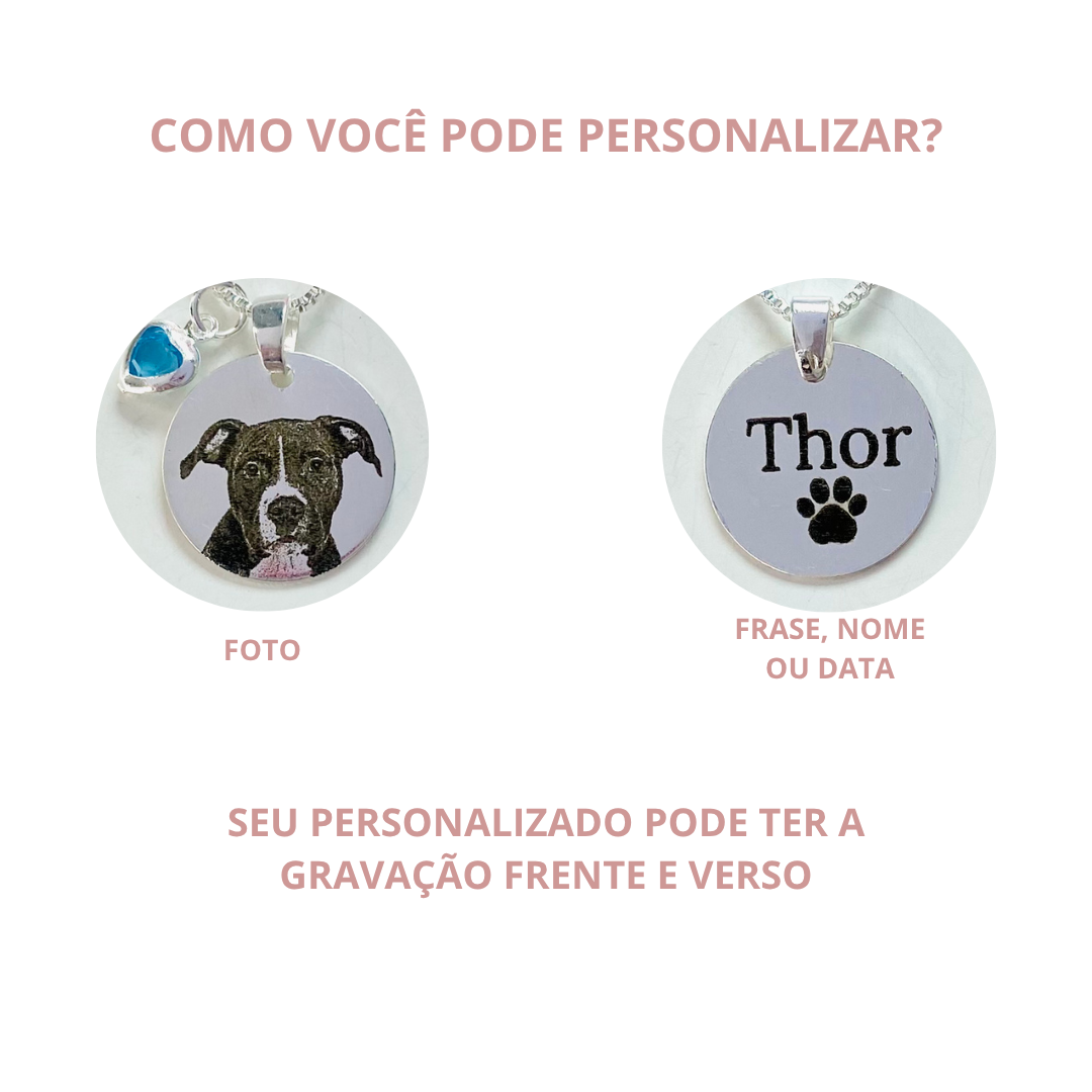 Colar personalizado medalha M ref 2244