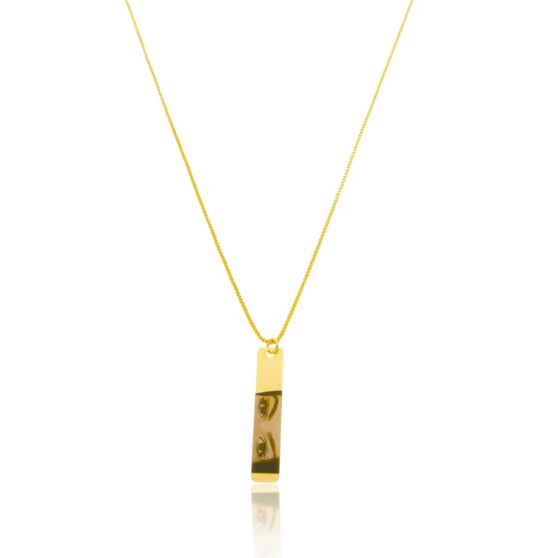 Colar personalizado olhar dourado ref 2252