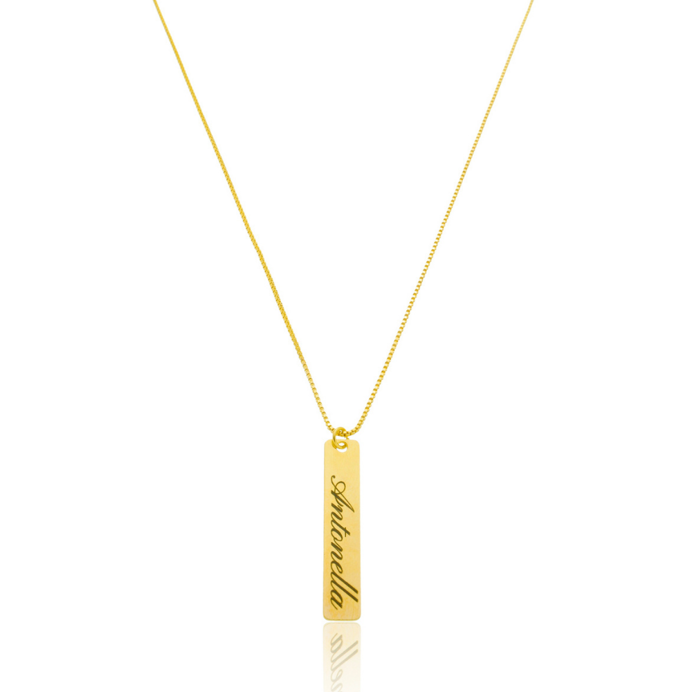 Colar personalizado plaquinha dourado ref 2257