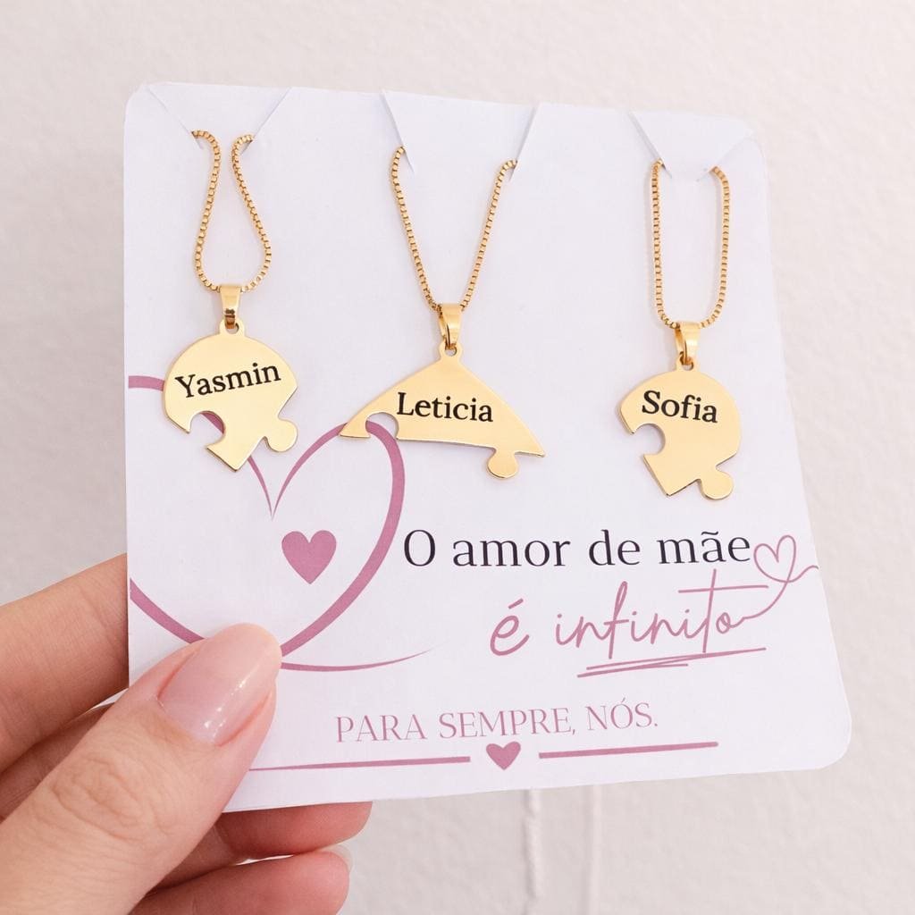 Colar personalizado quebra cabeça coração REF 4148