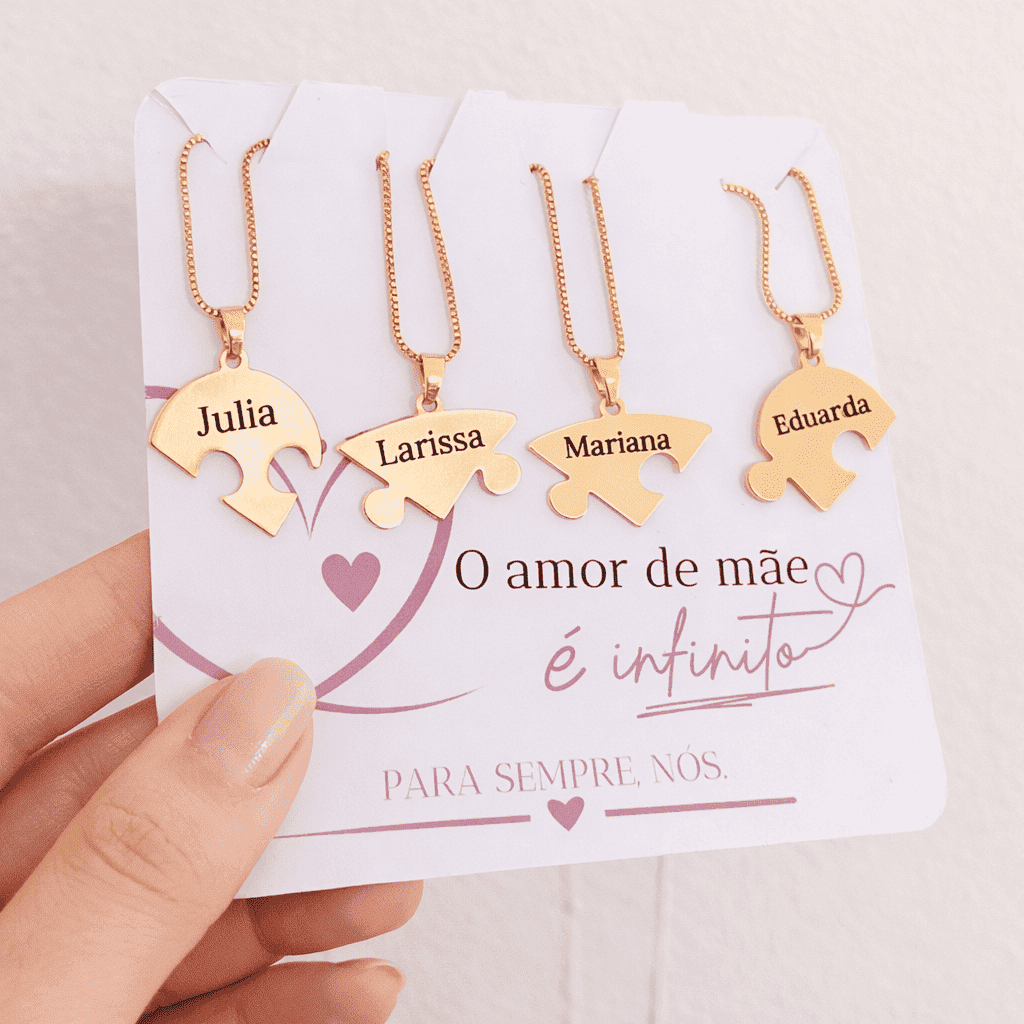 Colar personalizado quebra cabeça coração REF 4148