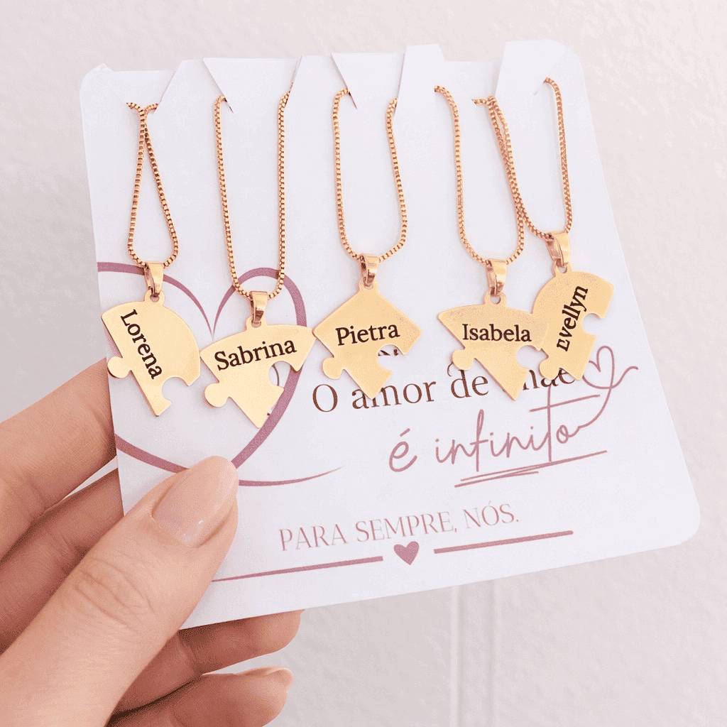 Colar personalizado quebra cabeça coração REF 4148