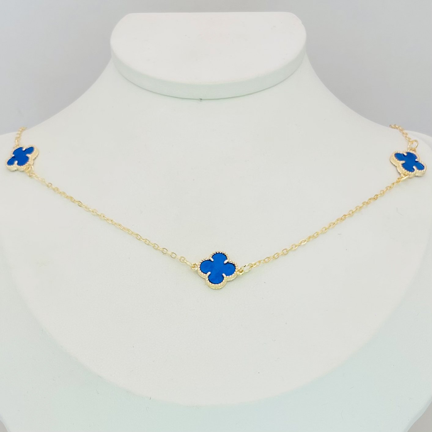 Colar virginia azul dourado ref 3957