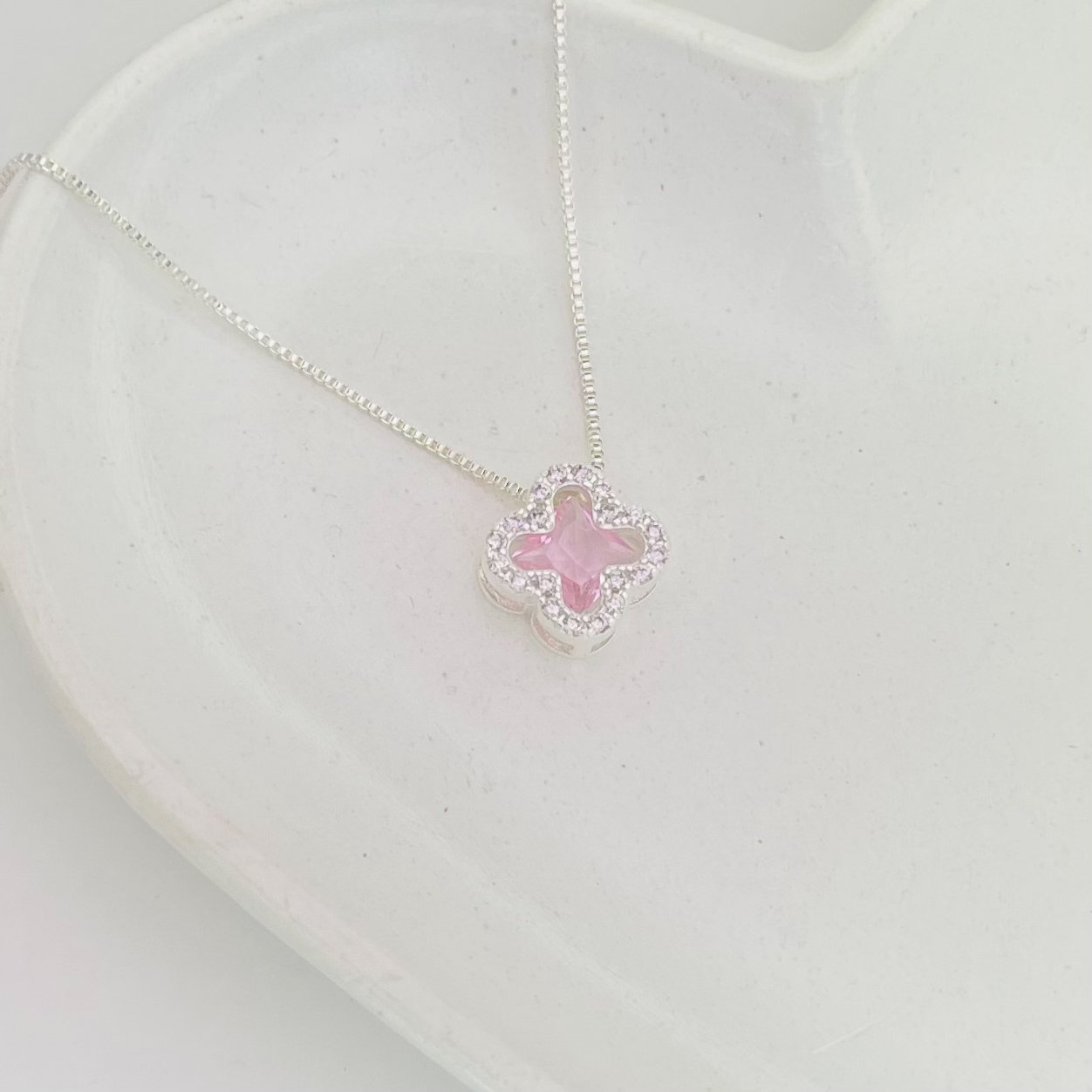 Colar virginia rosa bebê cravejado ref 3968
