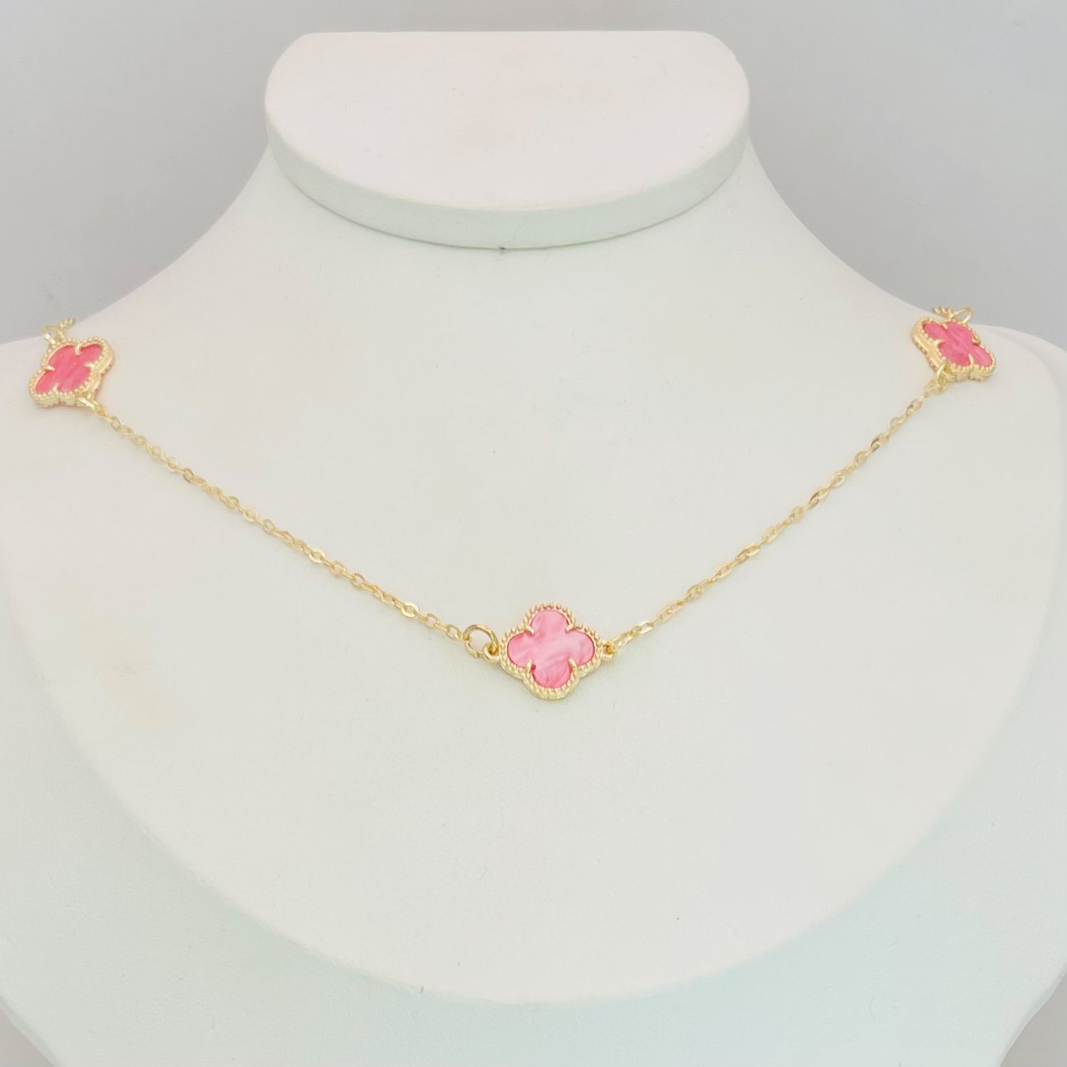 Colar virginia rosa dourado ref 3959