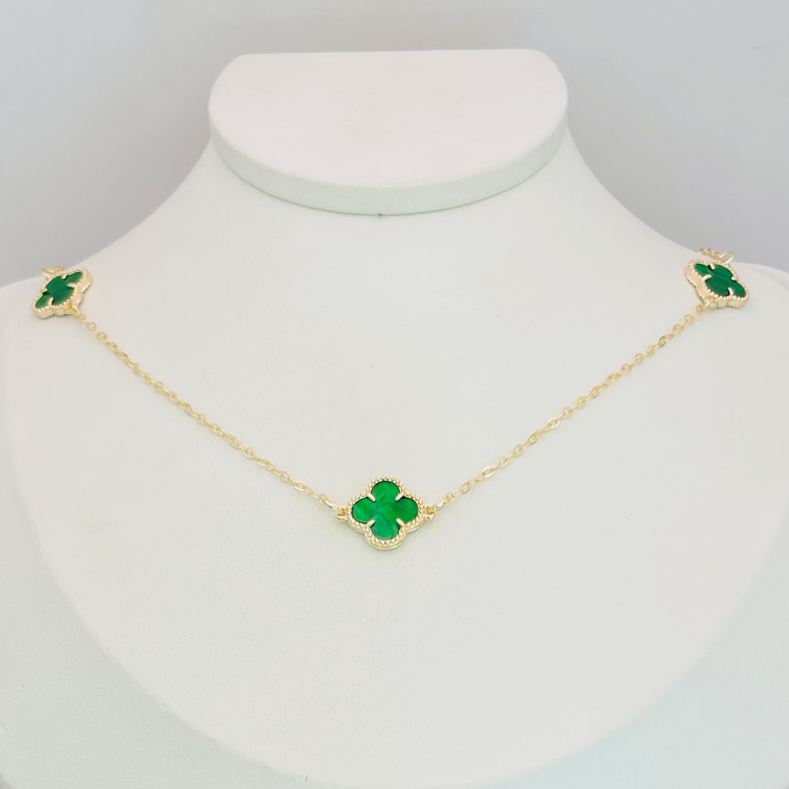 Colar virginia verde dourado ref 3961