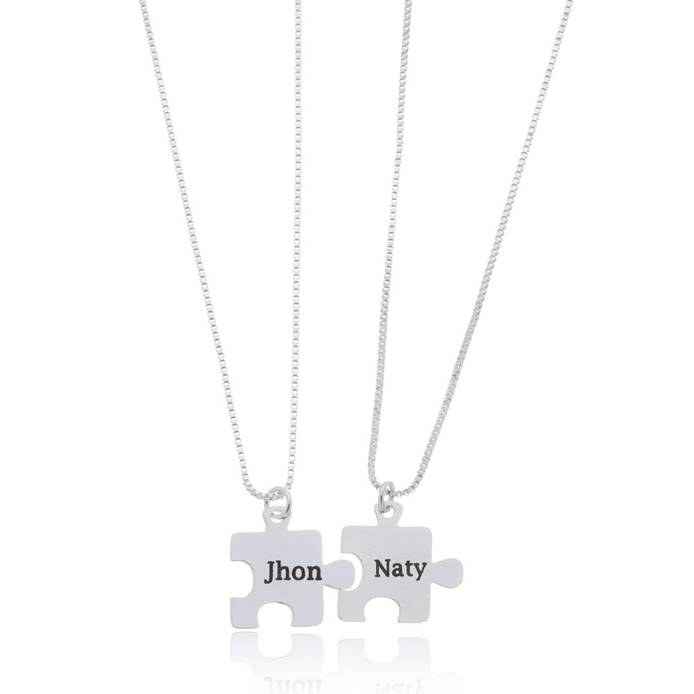 Colares personalizados quebra cabeça (dois colares) ref 3347