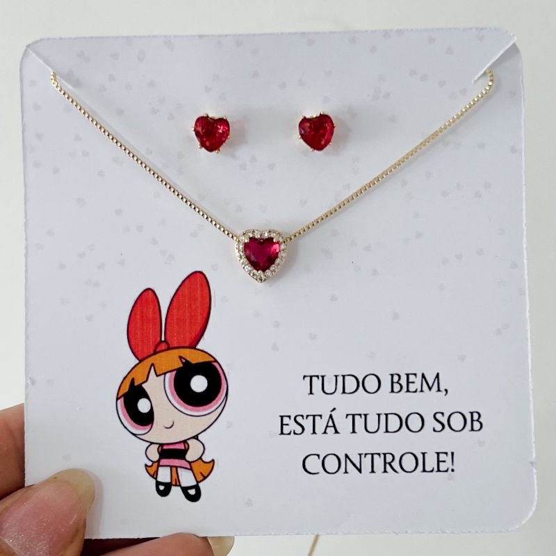 Conjunto Florzinha Dourado Ref 4007