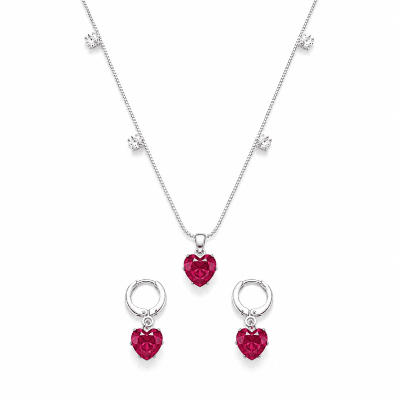 Conjunto pontos de luz coração rosa pink REF 4232