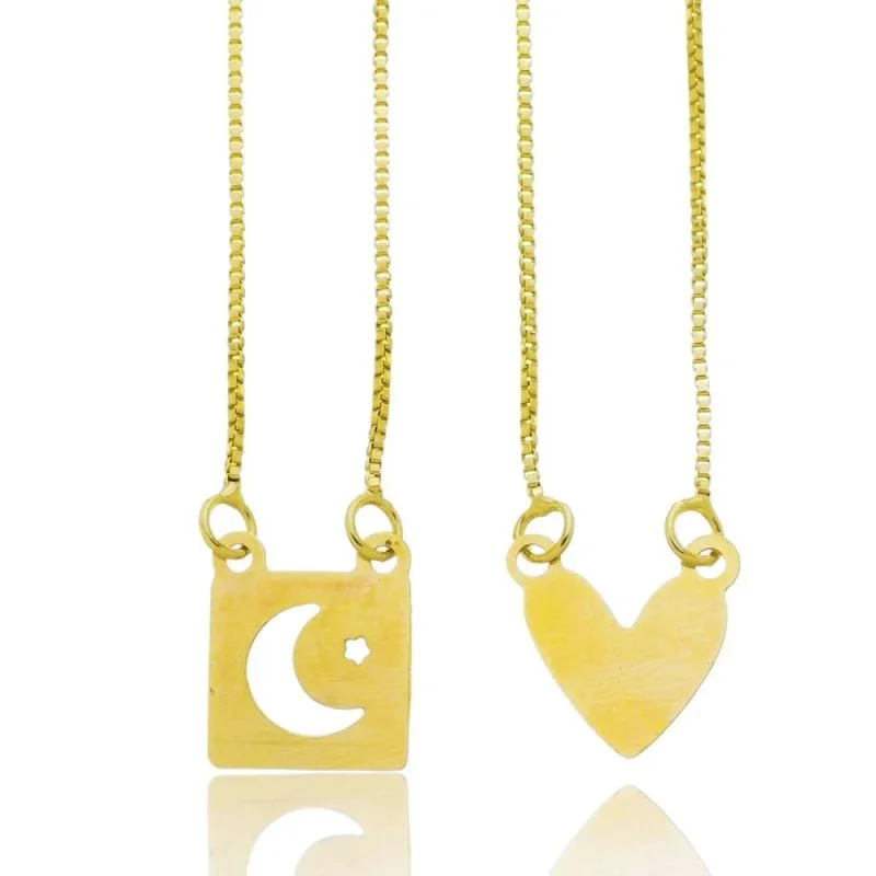 Escapulario love lua dourado ref 1635