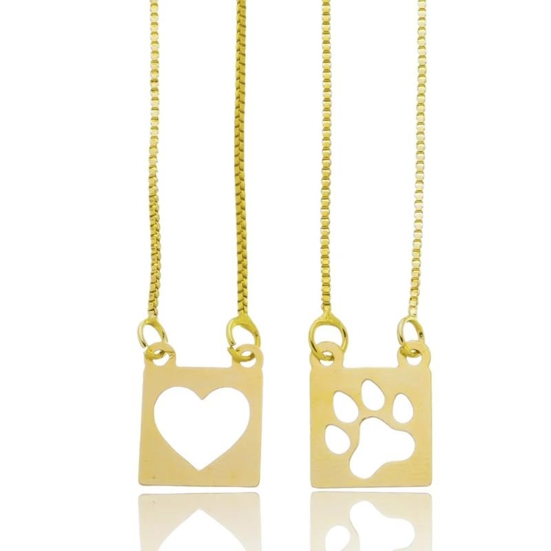 Escapulario love pet dourado ref 1633