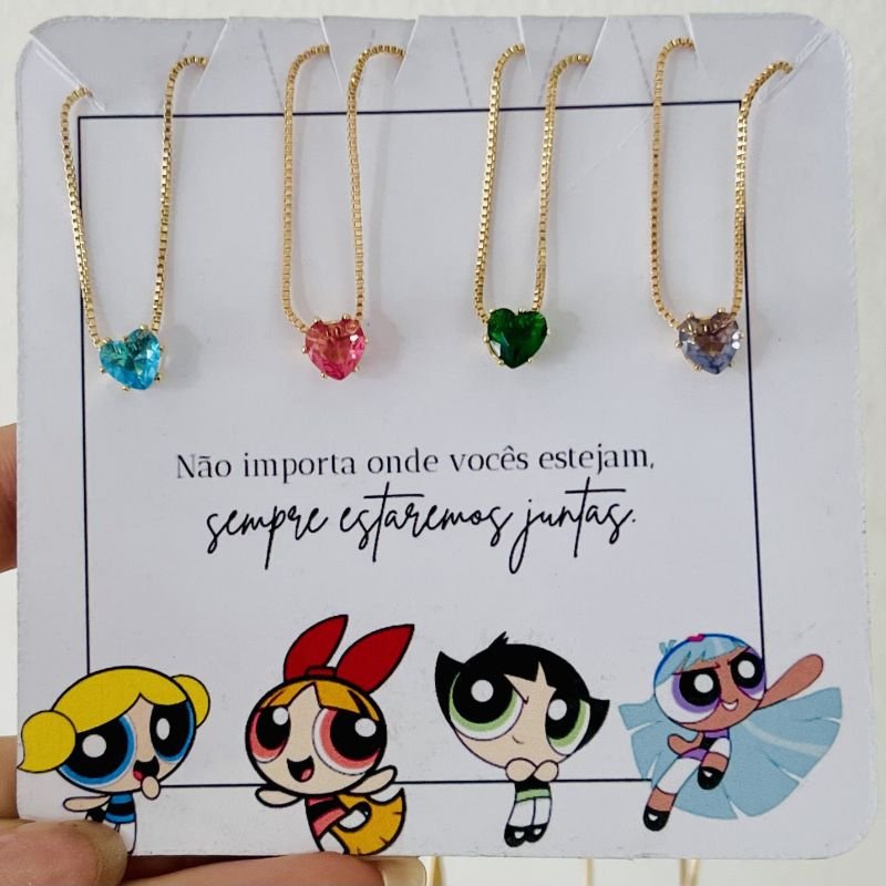 Kit Colares meninas super poderosas dourado (4 colares) ref 4008